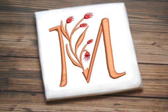 Floral Monogram Letter M